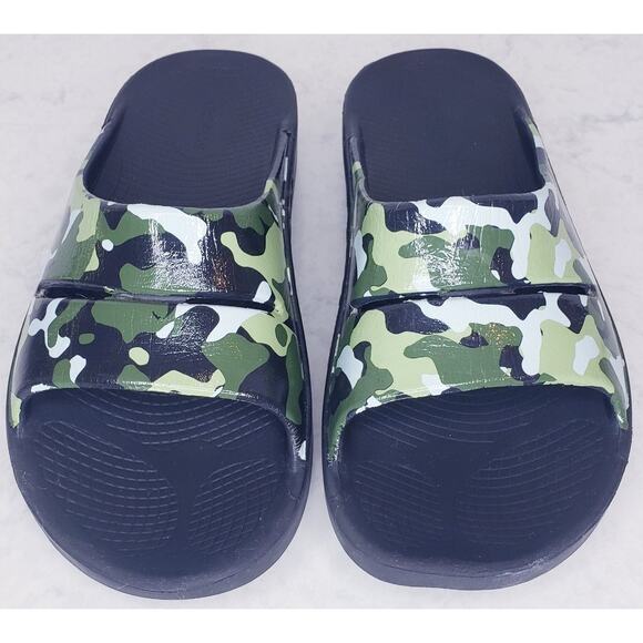 OOFOS Ooahh Green Camo Unisex Slides Sandals Men's US 8/ Wms. US 10/ EUR 41 - Picture 6 of 12